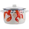Golden Rabbit Enamelware Soup or Stock Pot, 18 quart, Blue Crab(Lobster)