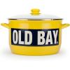 Golden Rabbit Enamelware Soup or Stock Pot, 18 quart, Red Swirl(Old Bay)