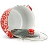 Golden Rabbit Enamelware Soup or Stock Pot, 18 quart, Red Swirl(Red Swirl)