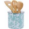 Golden Rabbit Enamelware Utensil Holder, Red Swirl(Sea Glass)