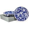Golden Rabbit Enamelware Appetizer Plate Gift Set, Set of 4, Red Swirl(Cobalt Swirl)
