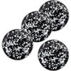 Golden Rabbit Enamelware Appetizer Plates, 6 inch, Solid White Textured, Set of 4(Black Swirl)