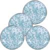 Golden Rabbit Enamelware Appetizer Plates, 6 inch, Solid White Textured, Set of 4(Sea Glass)