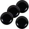 Golden Rabbit Enamelware Appetizer Plates, 6 inch, Solid White Textured, Set of 4(Solid Black Textured)