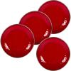 Golden Rabbit Enamelware Appetizer Plates, 6 inch, Solid White Textured, Set of 4(Solid Red Textured)