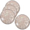 Golden Rabbit Enamelware Appetizer Plates, 6 inch, Solid White Textured, Set of 4(Taupe Swirl)