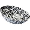Golden Rabbit Enamelware Catering Bowl, 5 quart, Solid White Textured(Black Swirl)