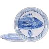 Golden Rabbit Enamelware Chargers, 12.5 inch, Blue Crab, Set of 2(Fish Camp)