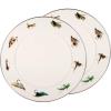 Golden Rabbit Enamelware Chargers, 12.5 inch, Blue Crab, Set of 2(Fishing Fly)