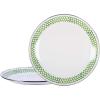 Golden Rabbit Enamelware Chargers, 12.5 inch, Blue Crab, Set of 2(Green Scallop)