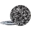 Golden Rabbit Enamelware Chargers, 12.5 inch, Solid White Textured, Set of 2(Black Swirl)