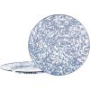 Golden Rabbit Enamelware Chargers, 12.5 inch, Solid White Textured, Set of 2(Grey Swirl)