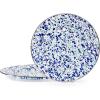 Golden Rabbit Enamelware Chargers, 12.5 inch, Solid White Textured, Set of 2(Ocean)