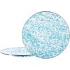 Golden Rabbit Enamelware Chargers, 12.5 inch, Solid White Textured, Set of 2(Sea Glass)