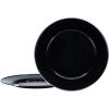 Golden Rabbit Enamelware Chargers, 12.5 inch, Solid White Textured, Set of 2(Solid Black Textured)