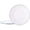 Golden Rabbit Enamelware Chargers, 12.5 inch, Solid White Textured, Set of 2(Solid White Textured)