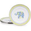 Golden Rabbit Enamelware Child Plates, 8.5 inch, Elephant, Set of 4(Elephant)