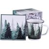 Golden Rabbit Enamelware Coffee or Tea Mug in Gift Box, 16 ounce, Forest Glen(Forest Glen)