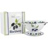 Golden Rabbit Enamelware Colander and Drip Plate Gift Set, Herbs(Blackberry)