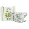 Golden Rabbit Enamelware Colander and Drip Plate Gift Set, Herbs(Herbs)