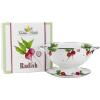 Golden Rabbit Enamelware Colander and Drip Plate Gift Set, Herbs(Radish)