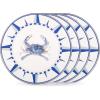 Golden Rabbit Enamelware Dinner Plates, 10.5 inch, Blue Crab, Set of 4(Blue Crab)