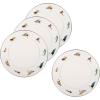 Golden Rabbit Enamelware Dinner Plates, 10.5 inch, Blue Crab, Set of 4(Fishing Fly)