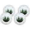 Golden Rabbit Enamelware Dinner Plates, 10.5 inch, Blue Crab, Set of 4(Forest Glen)