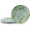 Golden Rabbit Enamelware Dinner Plates, 10.5 inch, Solid White Textured, Set of 4(Modern Monet)