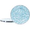 Golden Rabbit Enamelware Dinner Plates, 10.5 inch, Solid White Textured, Set of 4(Sea Glass)