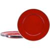 Golden Rabbit Enamelware Dinner Plates, 10.5 inch, Solid White Textured, Set of 4(Solid Red Textured)