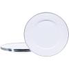 Golden Rabbit Enamelware Dinner Plates, 10.5 inch, Solid White Textured, Set of 4(Solid White Textured)