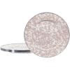 Golden Rabbit Enamelware Dinner Plates, 10.5 inch, Solid White Textured, Set of 4(Taupe Swirl)