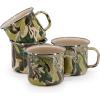 Golden Rabbit Enamelware Grande Coffee or Tea Mugs, 24 ounce, Camouflage, Set of 4(Camouflage)