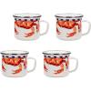 Golden Rabbit Enamelware Grande Coffee or Tea Mugs, 24 ounce, Camouflage, Set of 4(Crab House)