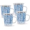 Golden Rabbit Enamelware Latte Coffee or Tea Mugs, 16 ounce, Blue Crab, Set of 4(Aspen Grove)