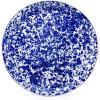 Golden Rabbit Enamelware Medium Tray, 15.5 inch, Solid White Textured(Cobalt Swirl)
