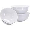 Golden Rabbit Enamelware Nested Mixing Bowls with Lids, Set of 3, Solid White Textured(Solid White Textured)