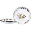 Golden Rabbit Enamelware Pasta Plates, 10 inch, Oyster, Set of 4(Oyster)