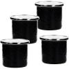 Golden Rabbit Enamelware Ramekins, 4 ounce, Solid Black Textured, Set of 4(Solid Black Textured)