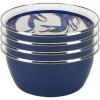 Golden Rabbit Enamelware Salad Bowls, 24 ounce, Blue Crab, Set of 4(Blue Crab)