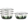 Golden Rabbit Enamelware Salad Bowls, 24 ounce, Blue Crab, Set of 4(Forest Glen)