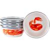 Golden Rabbit Enamelware Salad Bowls, 24 ounce, Blue Crab, Set of 4(Lobster)
