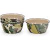Golden Rabbit Enamelware Salad Bowls, 24 ounce, Solid White Textured, Set of 4(Camouflage)