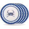 Golden Rabbit Enamelware Sandwich Plates, 8.5 inch, Blue Crab, Set of 4(Blue Crab)