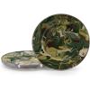 Golden Rabbit Enamelware Sandwich Plates, 8.5 inch, Solid White Textured, Set of 4(Camouflage)