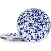 Golden Rabbit Enamelware Sandwich Plates, 8.5 inch, Solid White Textured, Set of 4(Ocean)