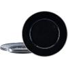 Golden Rabbit Enamelware Sandwich Plates, 8.5 inch, Solid White Textured, Set of 4(Solid Black Textured)