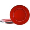 Golden Rabbit Enamelware Sandwich Plates, 8.5 inch, Solid White Textured, Set of 4(Solid Red Textured)