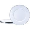Golden Rabbit Enamelware Sandwich Plates, 8.5 inch, Solid White Textured, Set of 4(Solid White Textured)